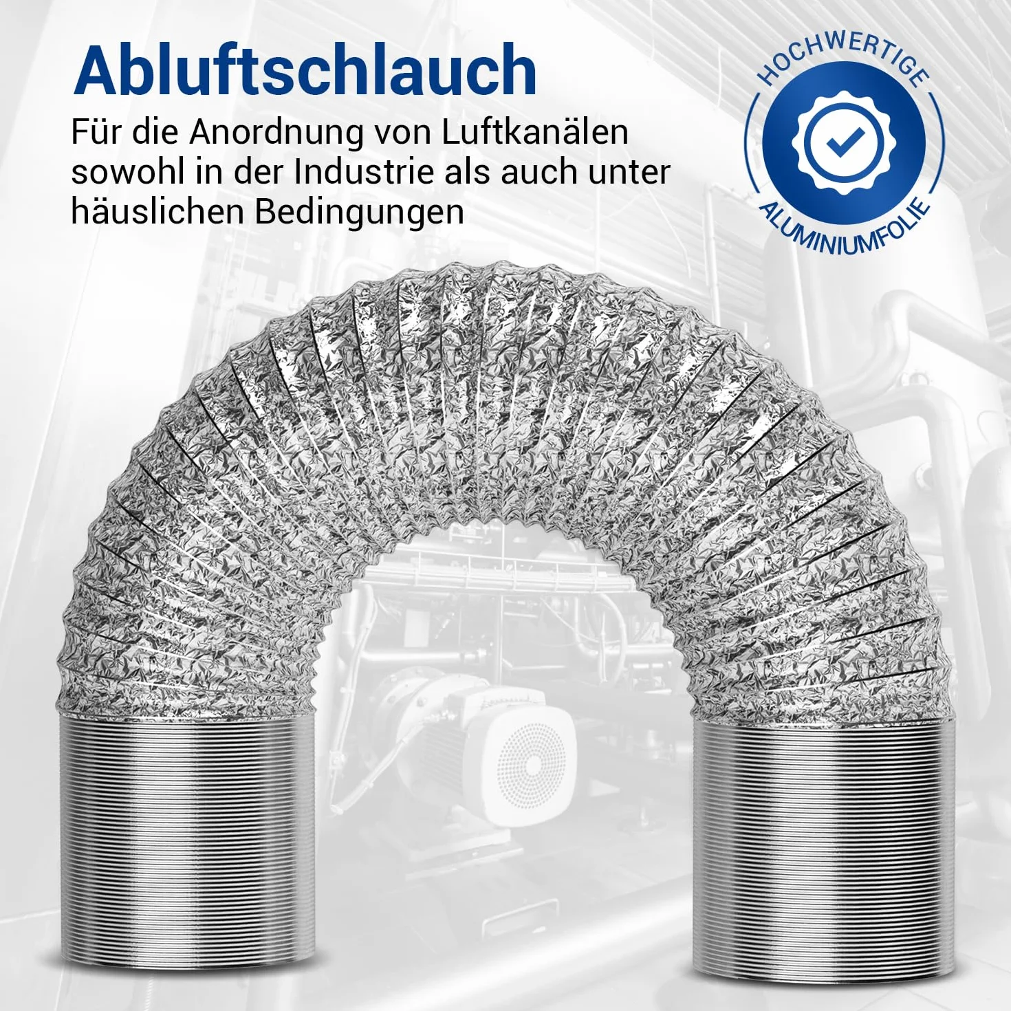VIOKS Aluminiowa rura elastyczna 150 mm wąż powietrza 2 m uniwersalna rura klimatyzacji