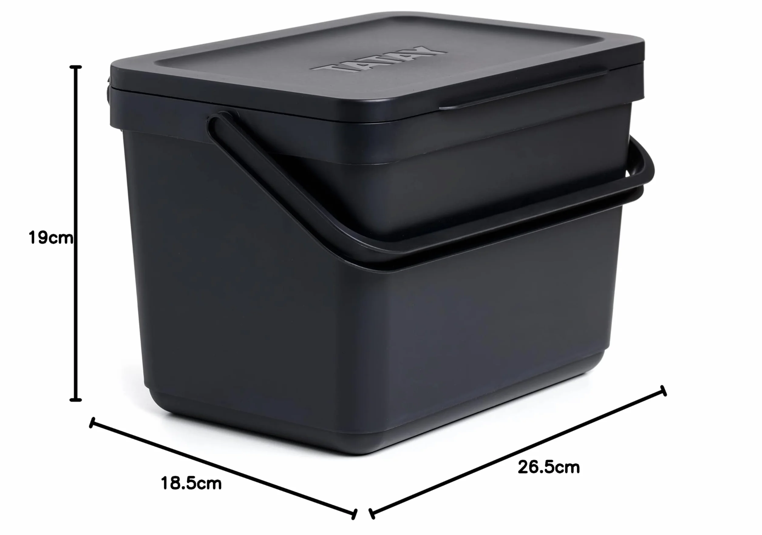 TATAY Pojemnik na kompost kuchenny 6 l polipropylen czarny 26,5 x 19 x 18,5 cm