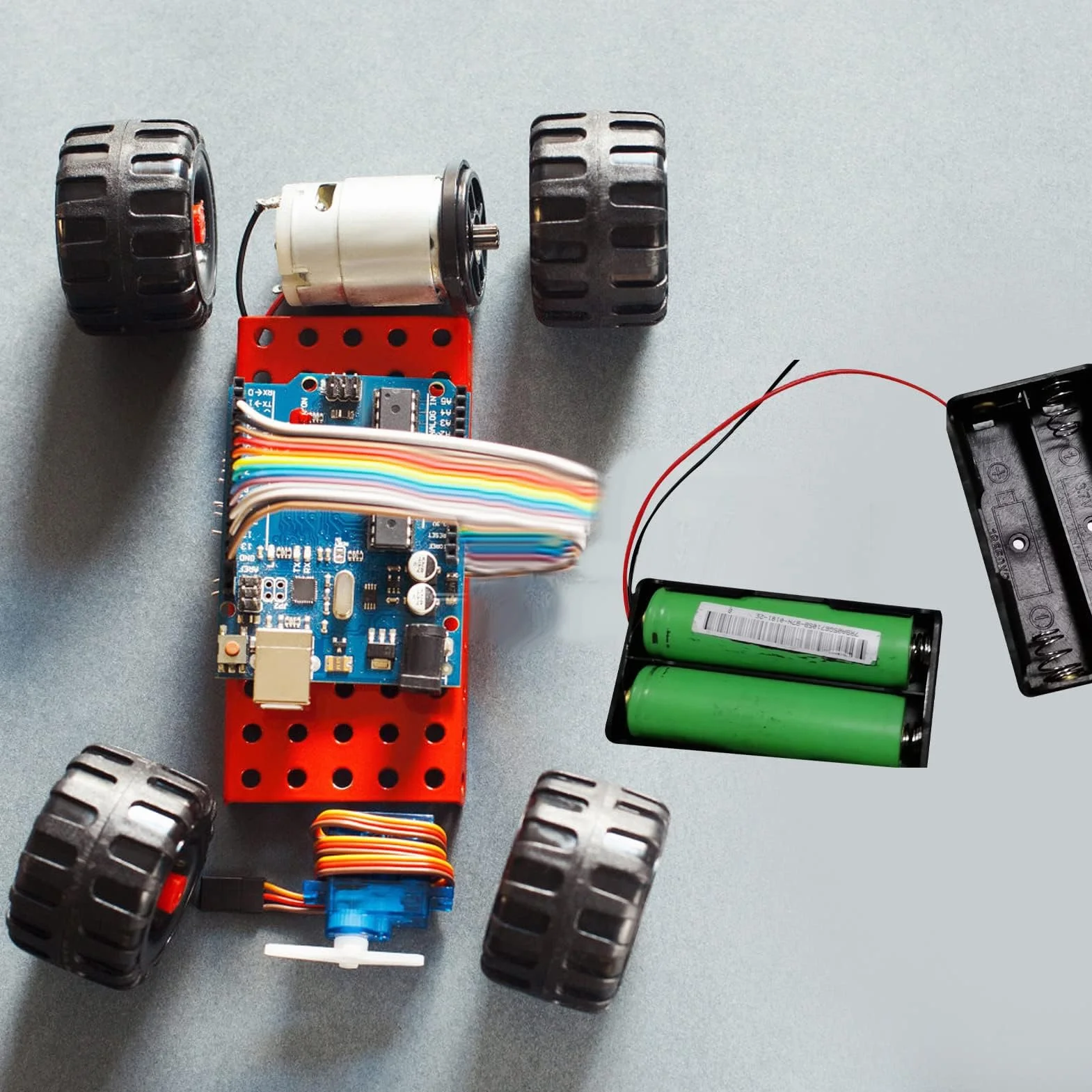 10 sztuk 2 x AAA, pojemnik na baterie z tworzywa sztucznego z kablem do zabawek elektronicznych, urządzeń gospodarstwa domowego, komora baterii, 2 x AAA (2 węzły)