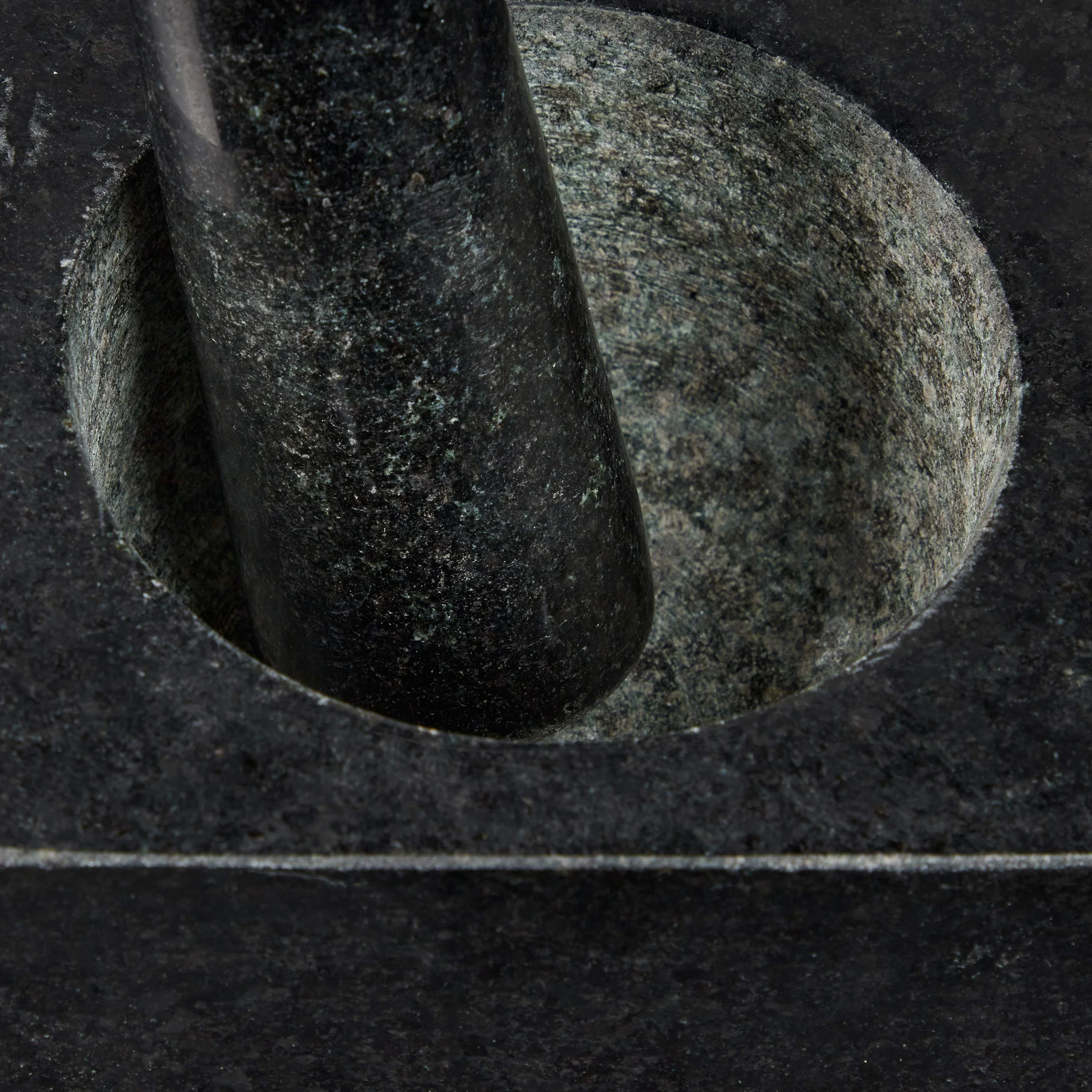 Relaxdays Moździerz granitowy prostokątny 9,5x11x11 cm 250 ml polerowany szary