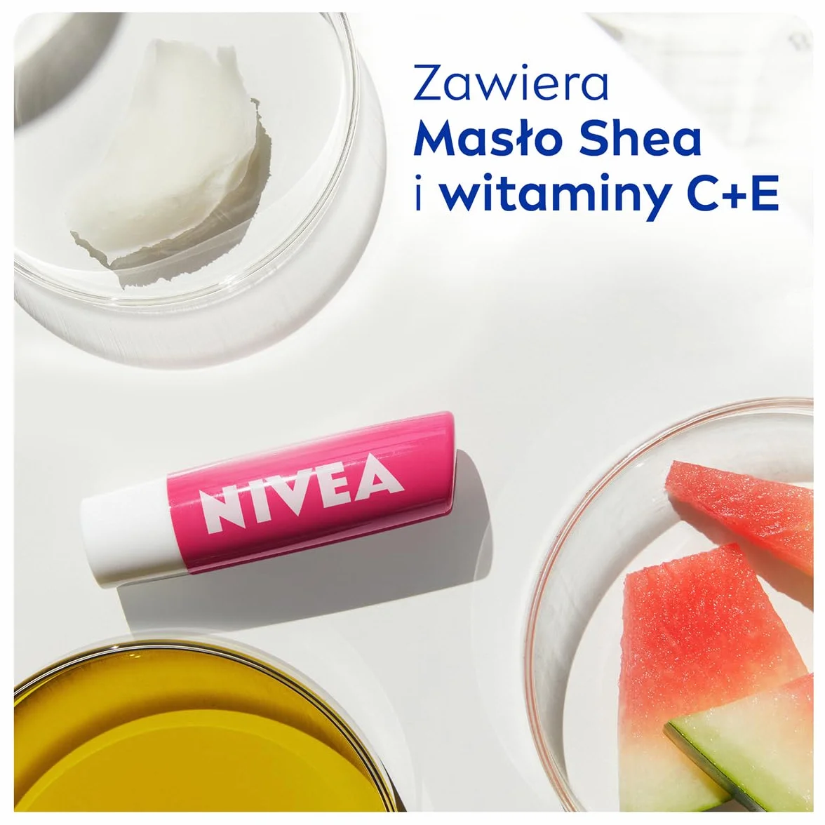 NIVEA Pielęgnująca pomadka do ust Watermelon Shine, 4,8 g