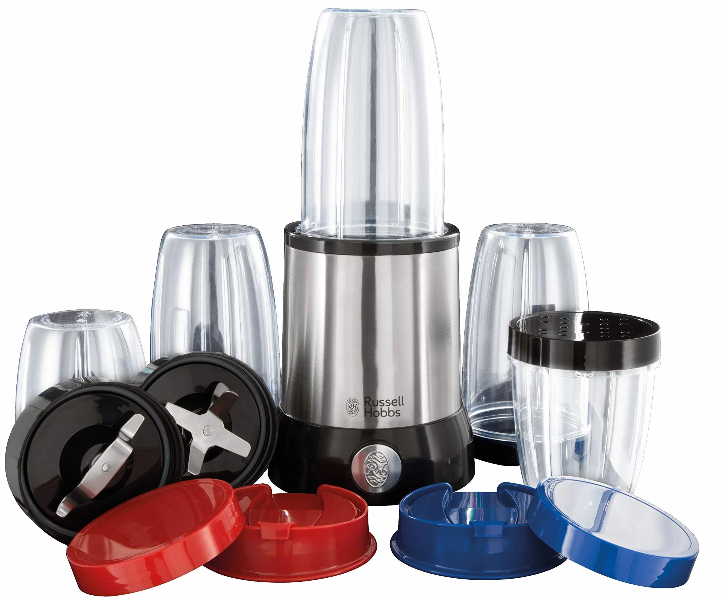 Russell Hobbs blender, blender kielichowy, mielenie, miksowanie, do owoców i warzyw, młynek do kawy, pojemność pojemnika 0,7l, stal nierdzewna, moc 700W, srebny, Nutri Boost 23180-56