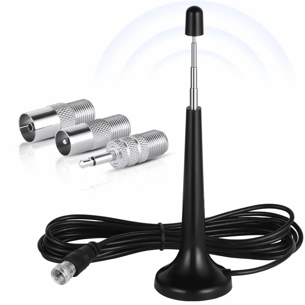 DAB Antena radiowa do systemu HiFi wewnątrz, 3M FM, wewnętrzna antena radiowa, cyfrowa, teleskopowa, antena telewizyjna do tunera, wzmacniacza stereo, odbiornika, AV, audio, Vedio, kina domowego