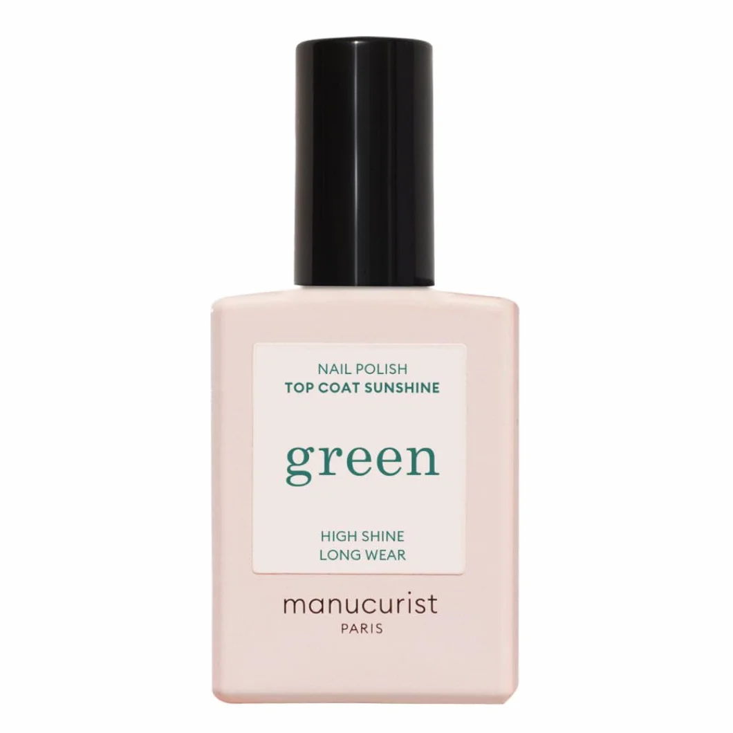 Manucurist, Top Coat Sunshine Green, top vegański, 9-Free, do 69% składników biologicznych, wyprodukowano we Francji, butelka 15 ml
