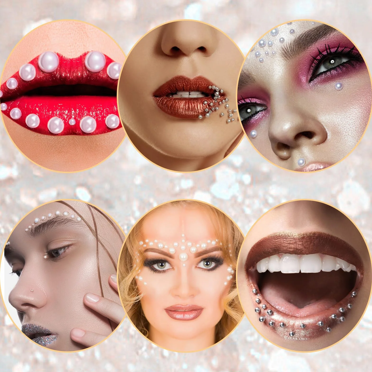 YuxianLB 2 pudełka Nail Art Charms koraliki do paznokci kamienie do paznokci płaski tył perełki małe złote srebrne stalowe kulki biżuteria do paznokci żelowych Caviar Beads do zdobienia paznokci