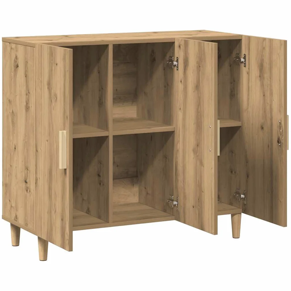 vidaXL Szafka, dąb artisan, 90x34x80 cm, materiał drewnopochodny, szafka, mebel, szafki, meble