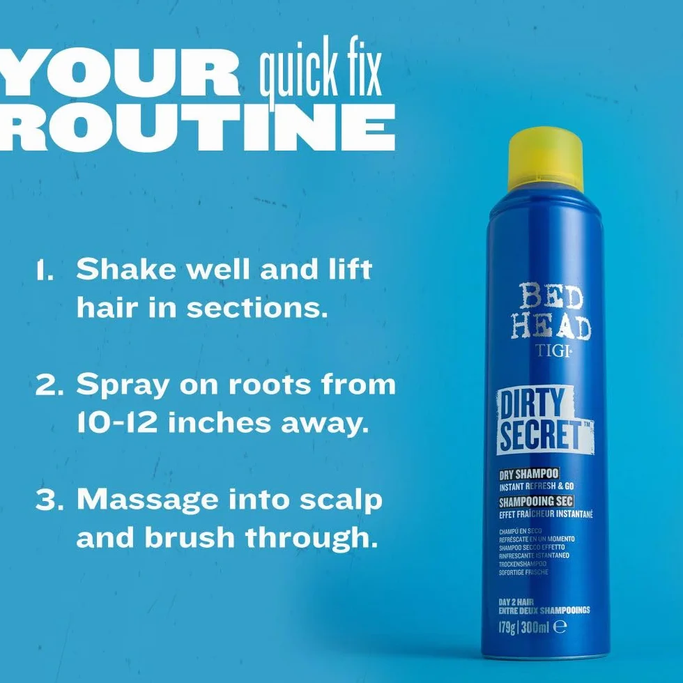 Tigi Bed Head Dirty Secret Instant Refresh, Suchy Szampon dla Natychmiastowego Odświeżenia, 300 ml