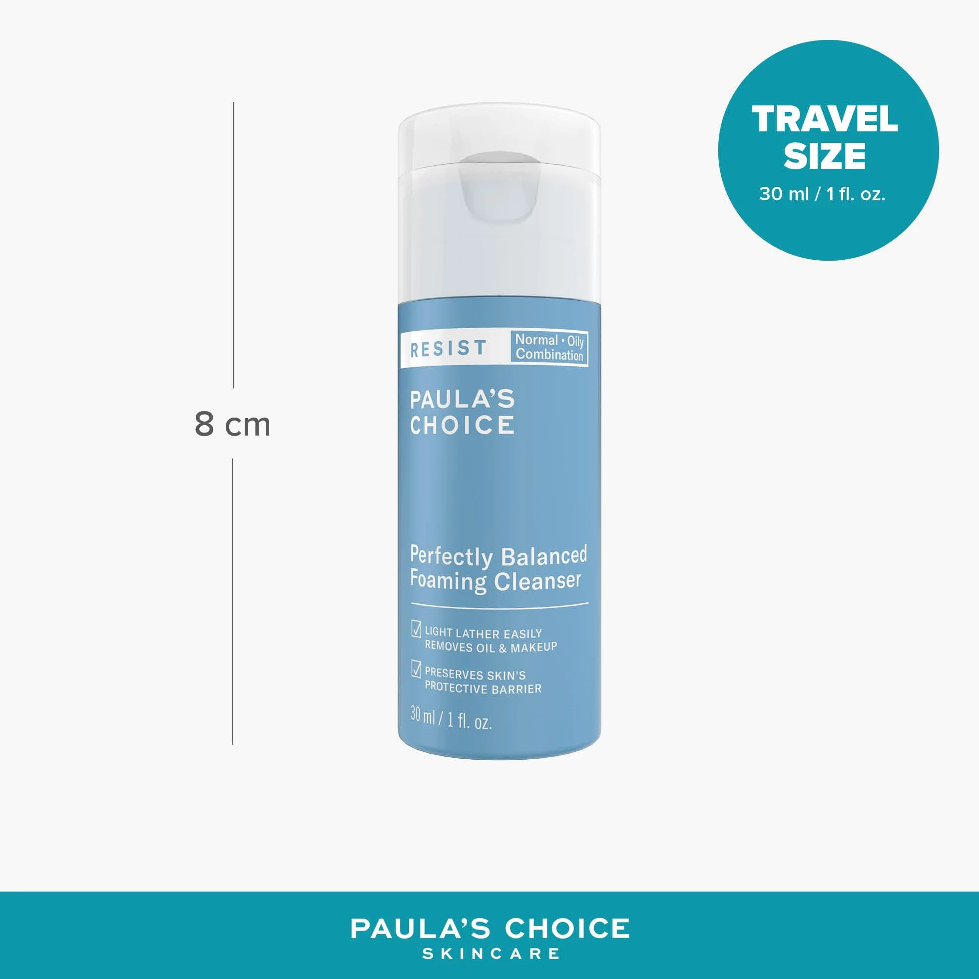 Paula's Choice RESIST Anti-Age Ansiktsrengöring - Skummande Ansiktstvättdie Varsamt Bort Makeup & Återfuktar - med Bisabolol & Hyalursyra - Blanded & Fet Hud - 30 ml