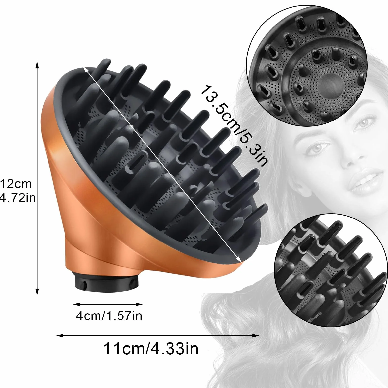 Dysza dyfuzorowa, nasadki do Dyson Airwrap Styler HS01 HS05, przekształcalna do Airwrap Styler w suszarkę do włosów, dyfuzor do suszarki do włosów, nasadka do suszarki do włosów, złota