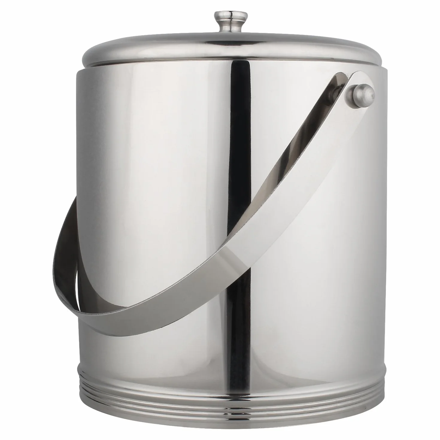 Zap Impex ® Pojemnik na lód ze stali nierdzewnej z pokrywką 1,3 l