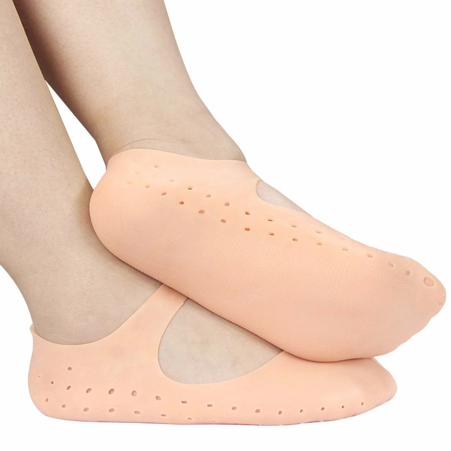 1 para silikonowych skarpet nawilżających, skarpetki żelowe do pedicure, nawilżające skarpetki do stóp, Nocne nawilżające skarpetki do pielęgnacji skóry stóp, silikonowe skarpetki (A)
