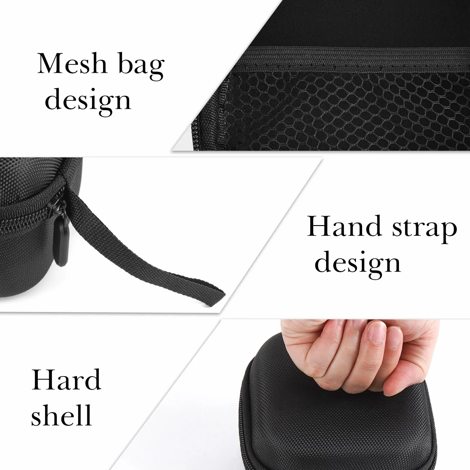 Etui Linkidea z twardej pianki EVA na golarkę do głowy, męskie Balder Boss z kieszenią z siatki, torba podróżna, kompatybilna z golarką RMton Balder Pro Head Shaver XR7120/XR7000 (czarna)