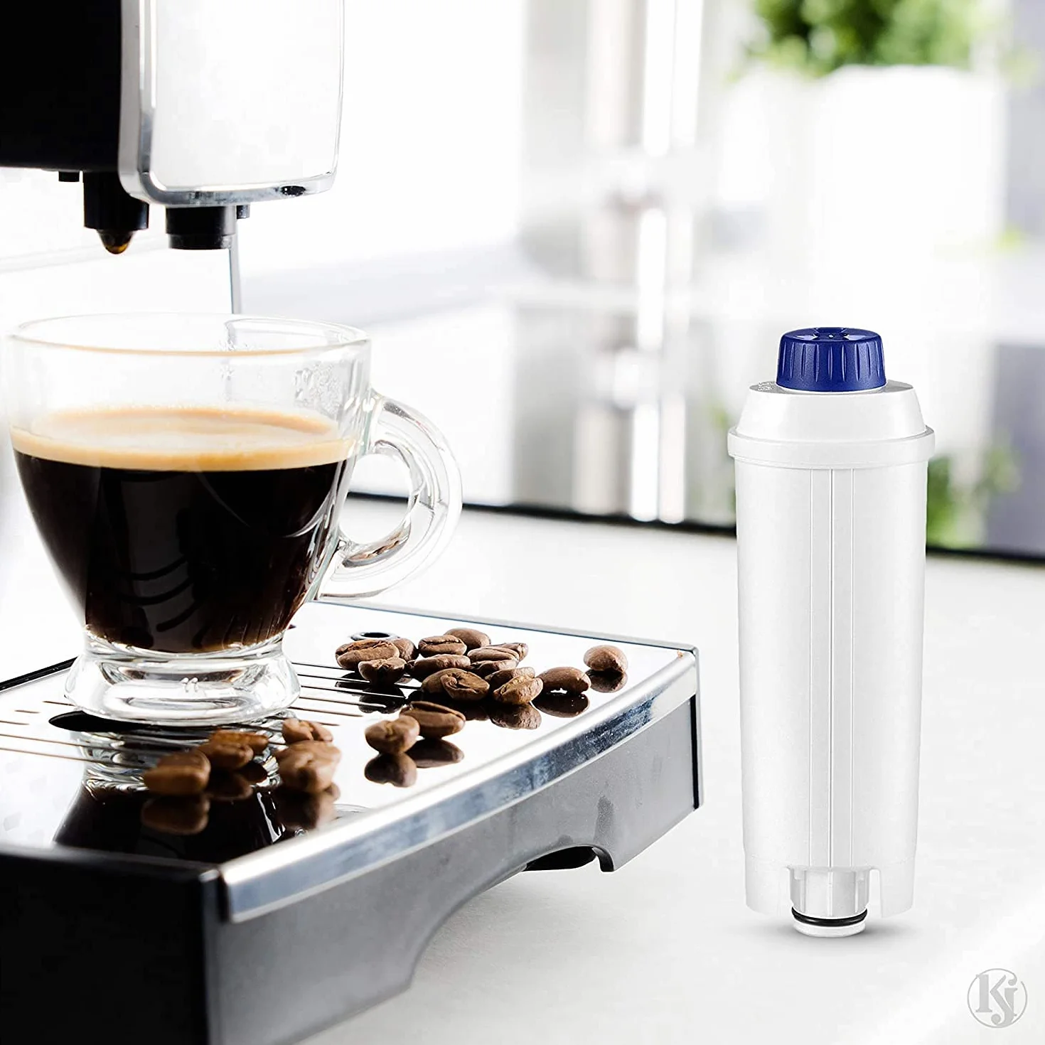 Aiitomg 2szt filtr wody do ekspresu do kawy DeLonghi, Magnifica s DLSC002 filtr do ekspresu do kawy De'Longhi serii ECAM, ETAM, EC, BC