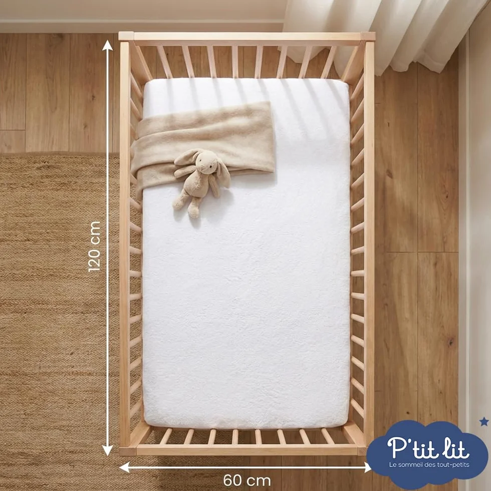 Ochraniacz na materac dla niemowląt 60 x 120 cm wodoszczelny frotte 100% bawełna Oeko Tex®