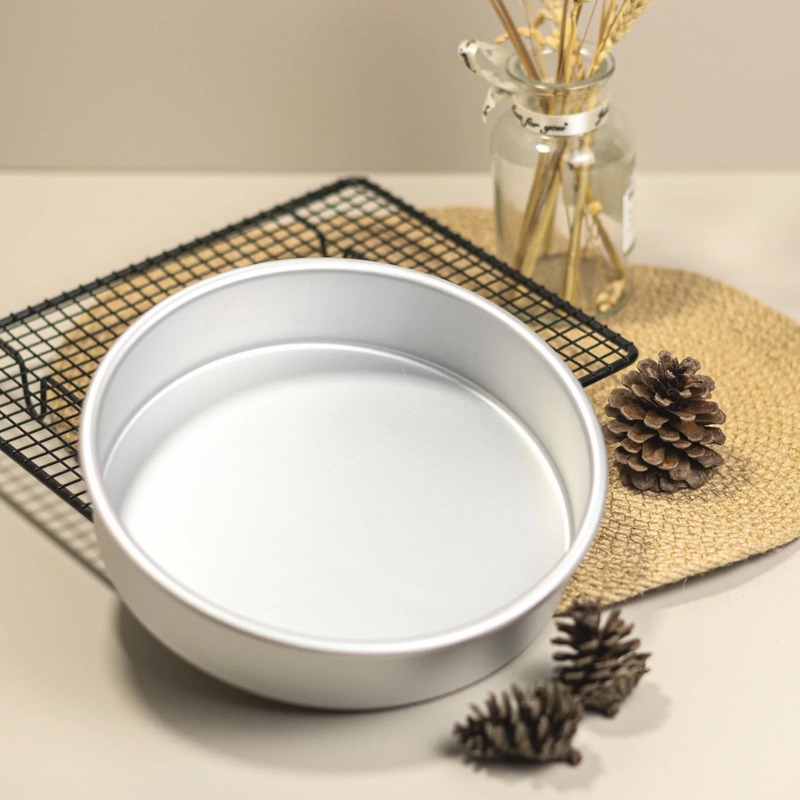 Zestaw 3 aluminiowych foremek do ciasta 20 cm okrągłe formy do tortu