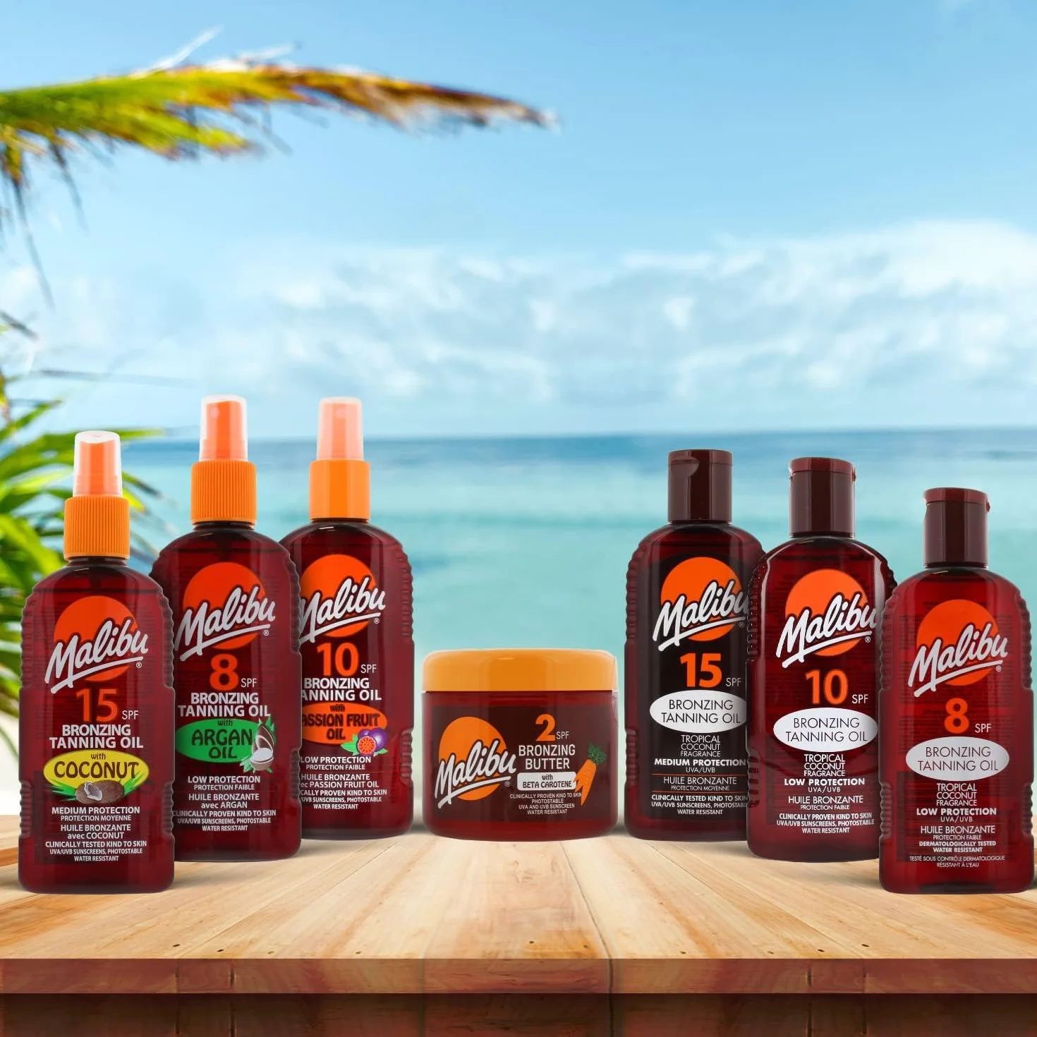 Malibu Sun olejek do opalania wodoodporny z beta-karotenem i zapachem kokosowym 200 ml
