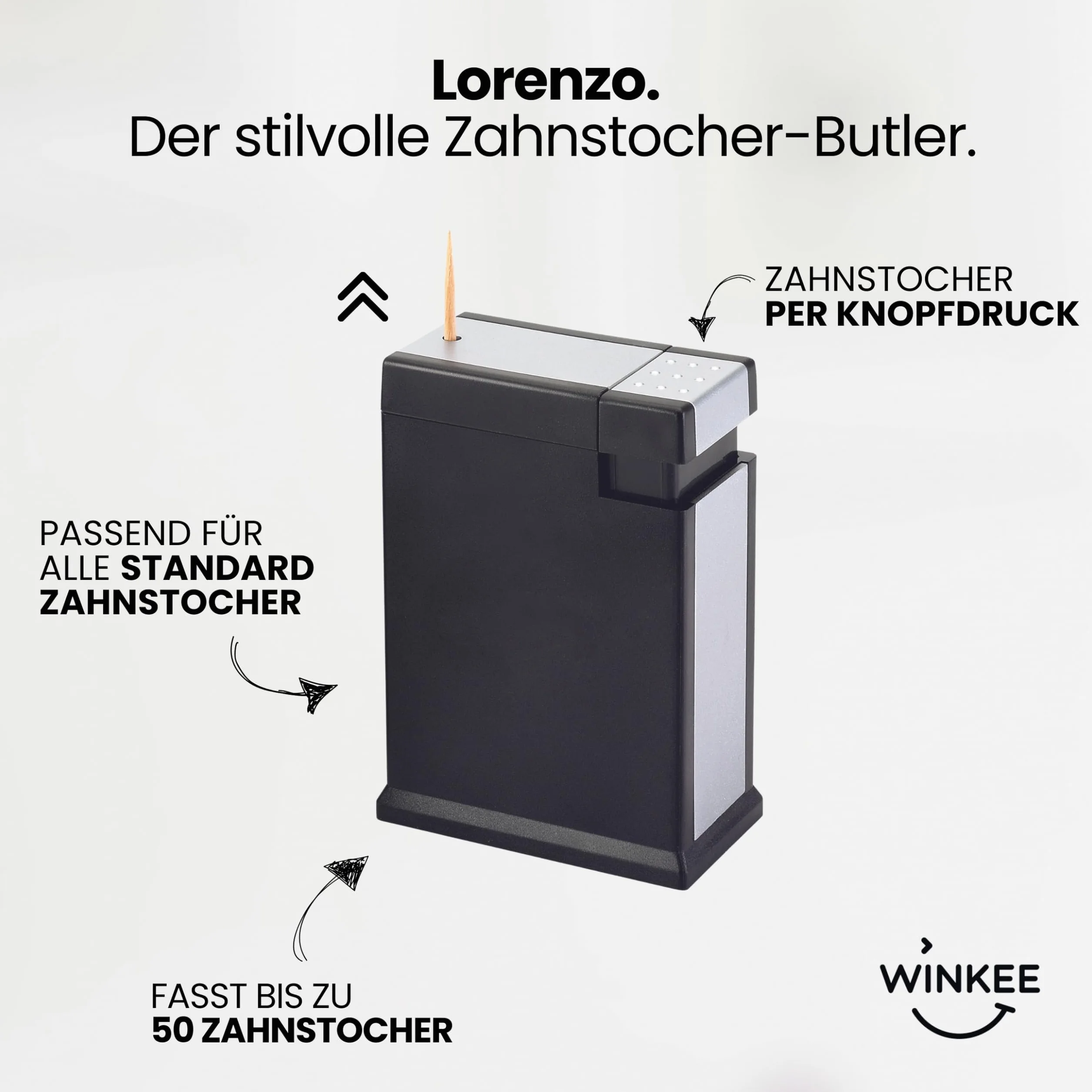 Winkee Dozownik do wykałaczek Lorenzo praktyczny kuchnia