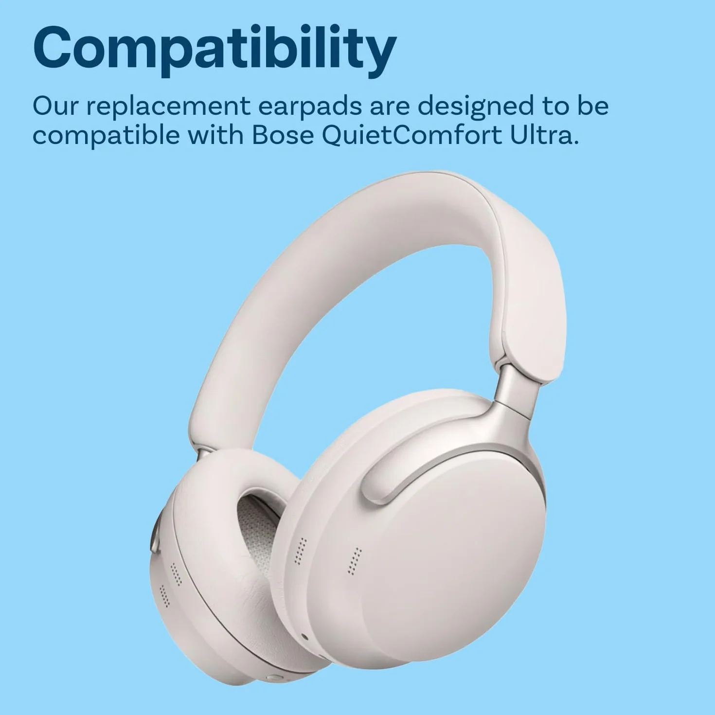 Zapasowe Nausznik do Bose QuietComfort Ultra Wireless Noise Cancelling Słuchawek od MMOBIEL - Memory Foam i Protein PU Wymienna Poduszka Uszu - Noise Isolation Pady Nauszne – Biały