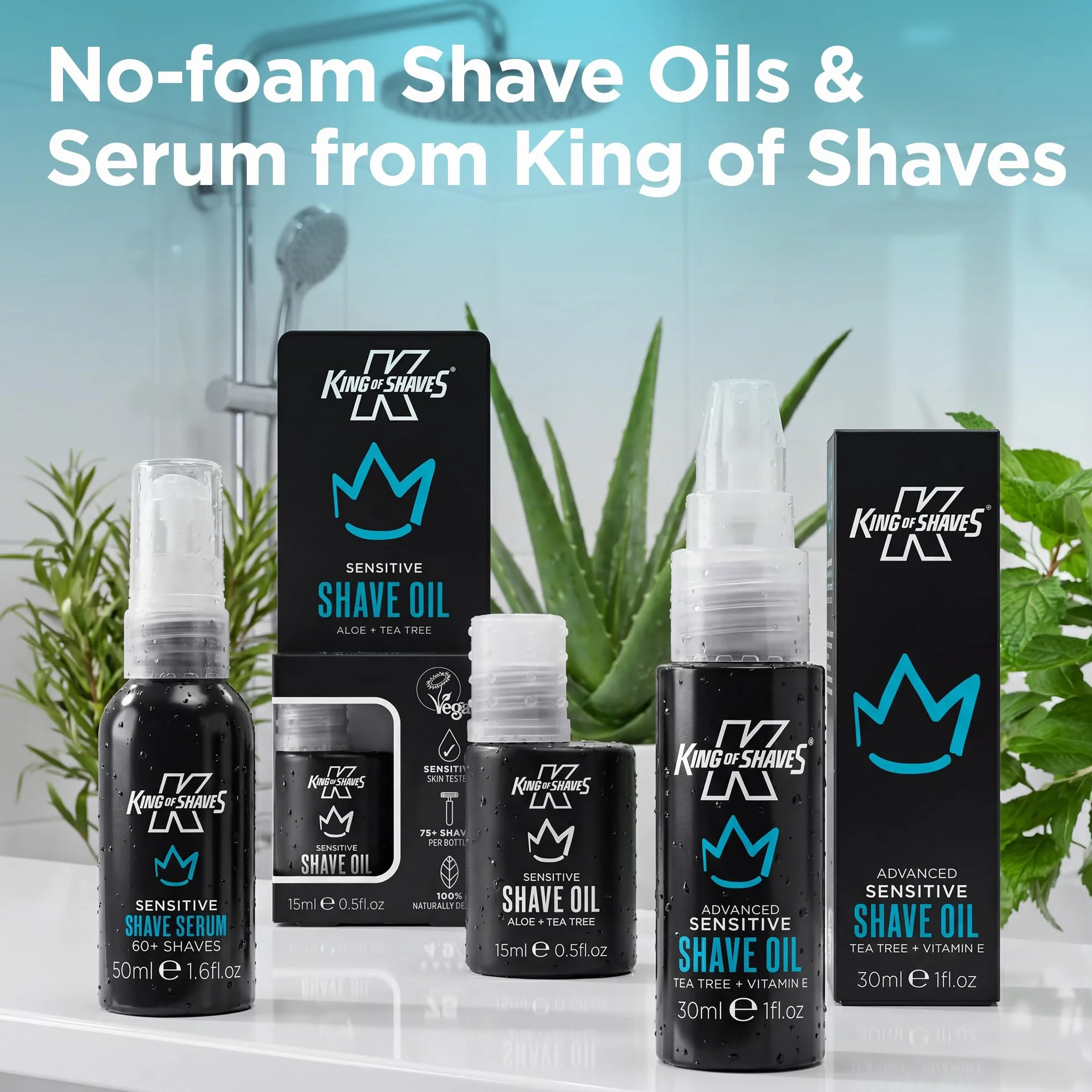 King of Shaves Sensitive Advanced Shaving Oil With Handy Pump 30 ml TWIN PACK