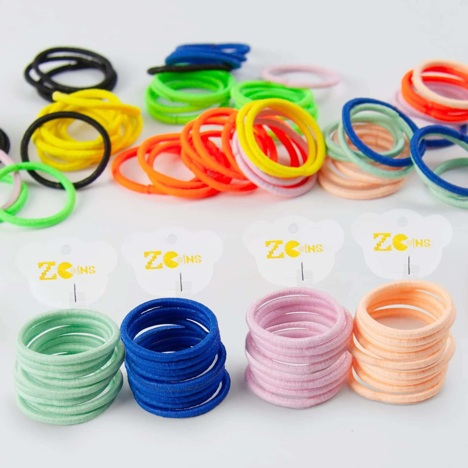 100 sztuk małych elastycznych gumek do włosów dla dziewczynek i małych dzieci, 2 mm bez zagnieceń, pętelki o średnicy 1 cala (2,5 cm), 10 mieszanych kolorów – akcesoria do włosów