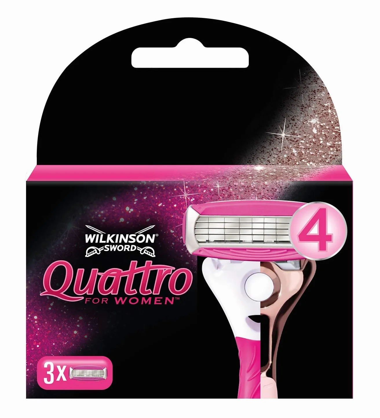 Wilkinson Sword Quattro for Women ostrza do golenia dla kobiet, 3 sztuki