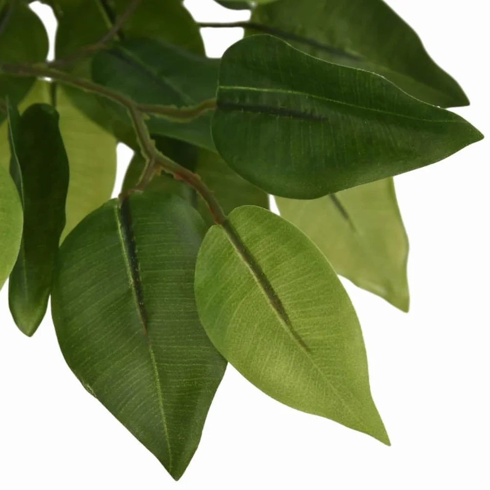 Sztuczne drzewko ficus 200 cm z 1260 liśćmi z pnia drewnianego PEVA i doniczką z tworzywa sztucznego, realistyczne, łatwe w pielęgnacji, do salonu, biura, na balkon, do użytku wewnątrz i na