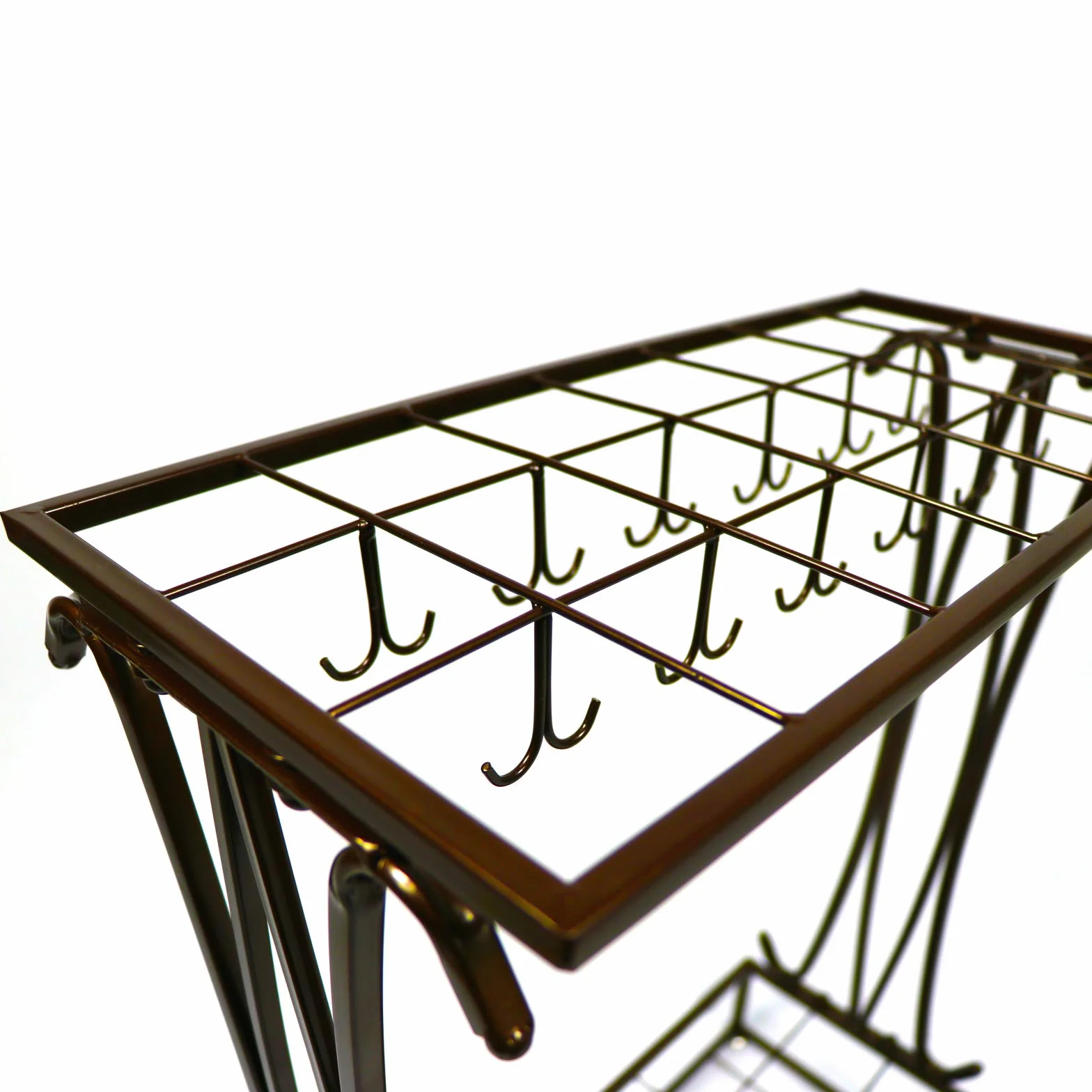 Stojak na parasol prostokątny metalowy 21 otworów 70x50x24 cm z haczykami