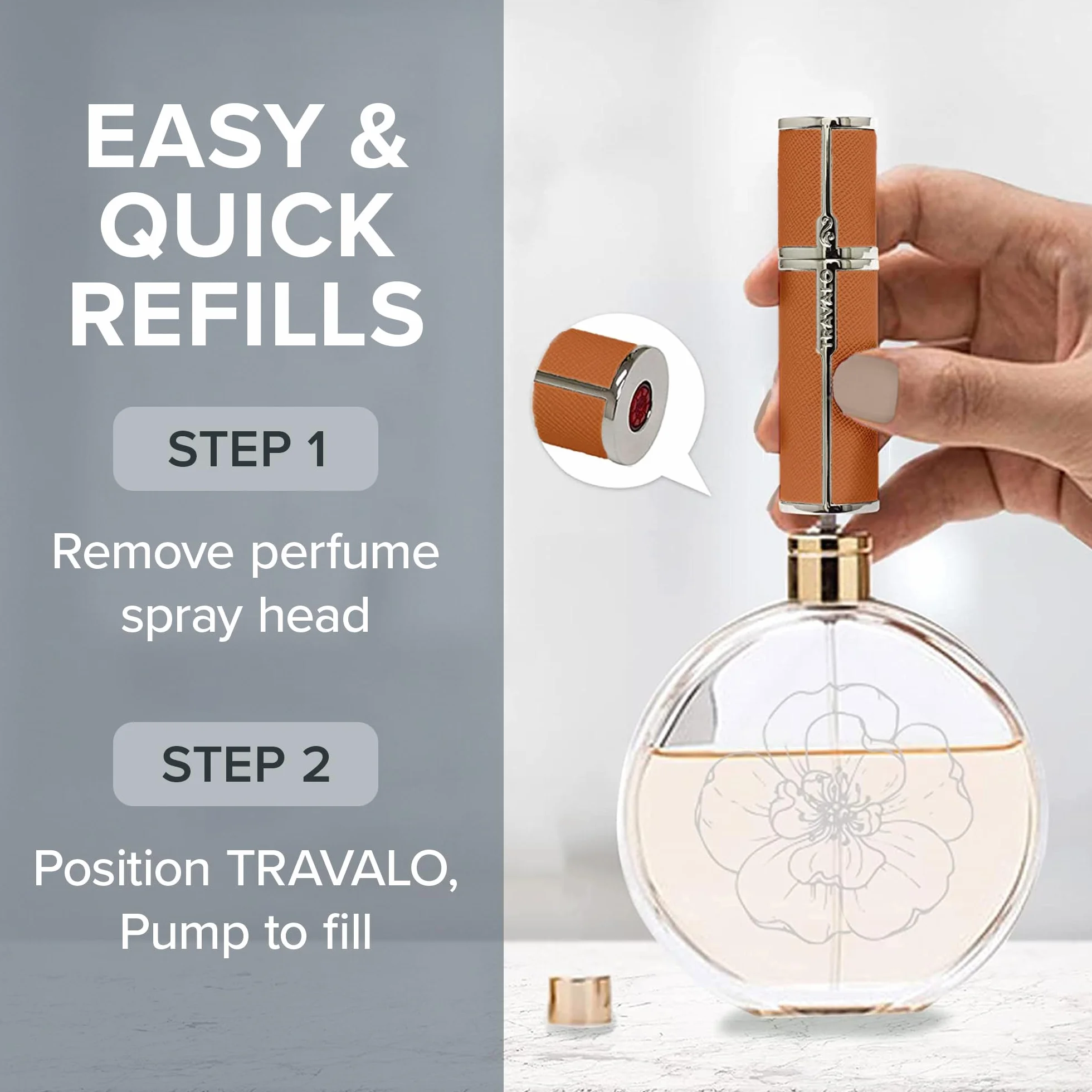 Travalo Milano HD Elegance Refill Perfume Spray, pomarańczowy