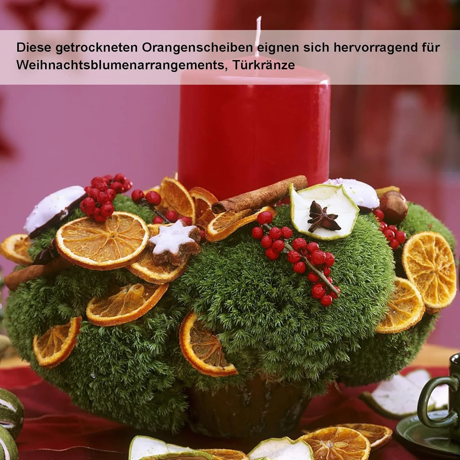 Suszone plastry pomarańczy Apragaz 50 sztuk dekoracja bożonarodzeniowa