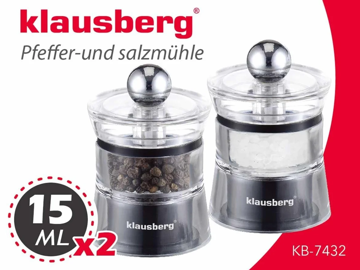KLAUSBERG KB-7432 zestaw szlifierek do soli i szlifierek do soli