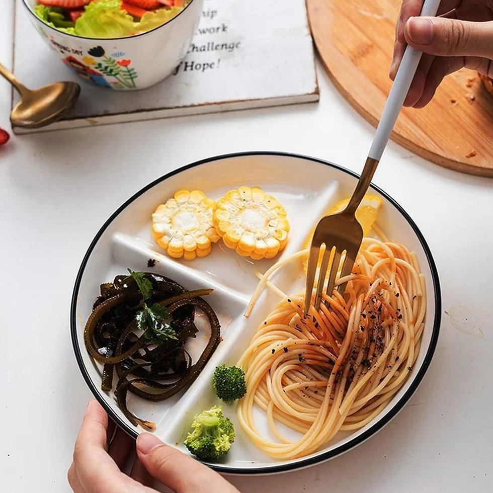 talerze porcelanowe podzielone talerze talerze przedział dla dorosłych dieta talerze stołowe Talerze do sałatek