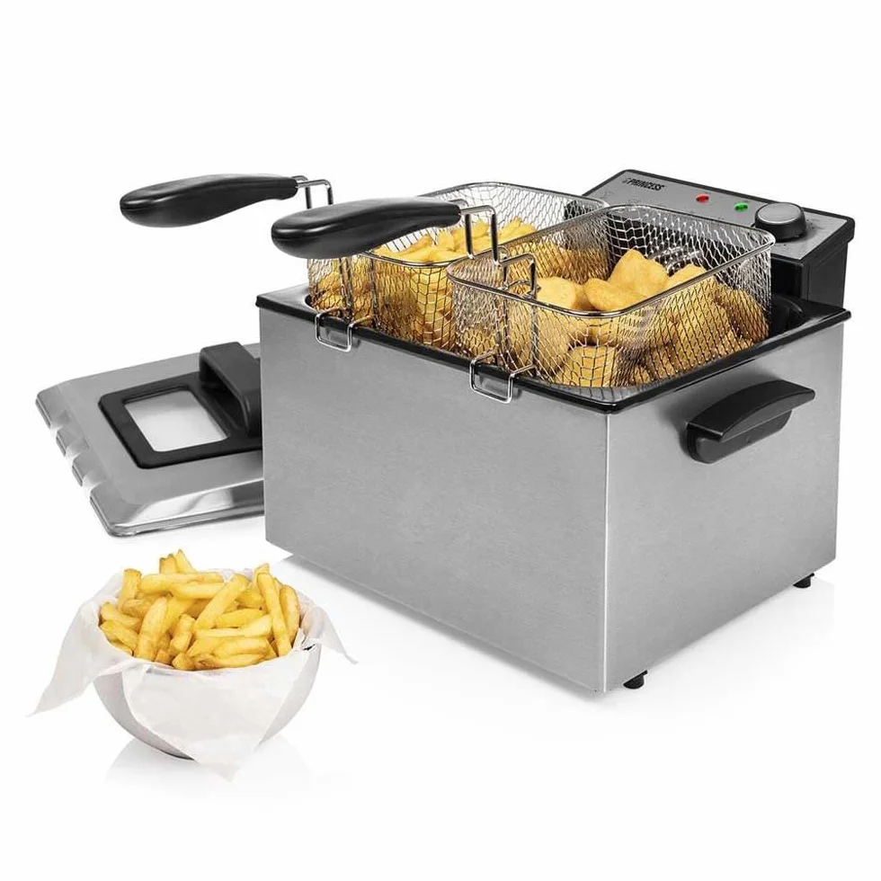 Princess Frytkownica 5L 3 Kosze Zimna Strefa Regulowany Termostat Metal