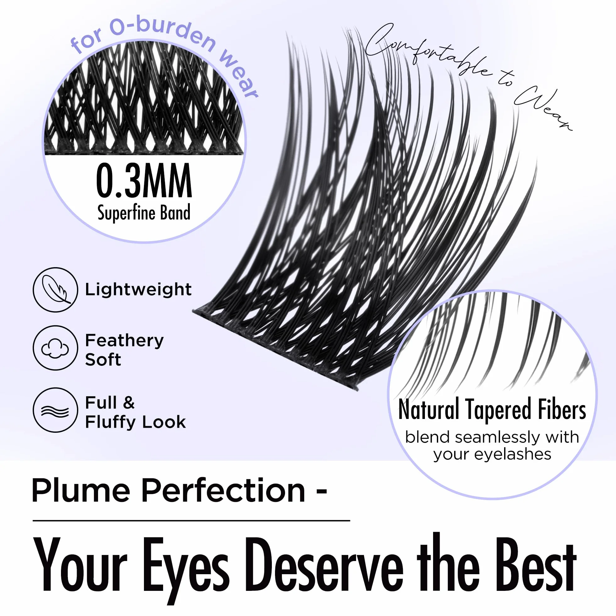 BEYELIAN Sztuczne rzęsy kępki, 240 szt. D Curl Ciffetti Przedłużanie rzęs DIY Sztuczne rzęsy do użytku domowego 10-16 mm (P11)
