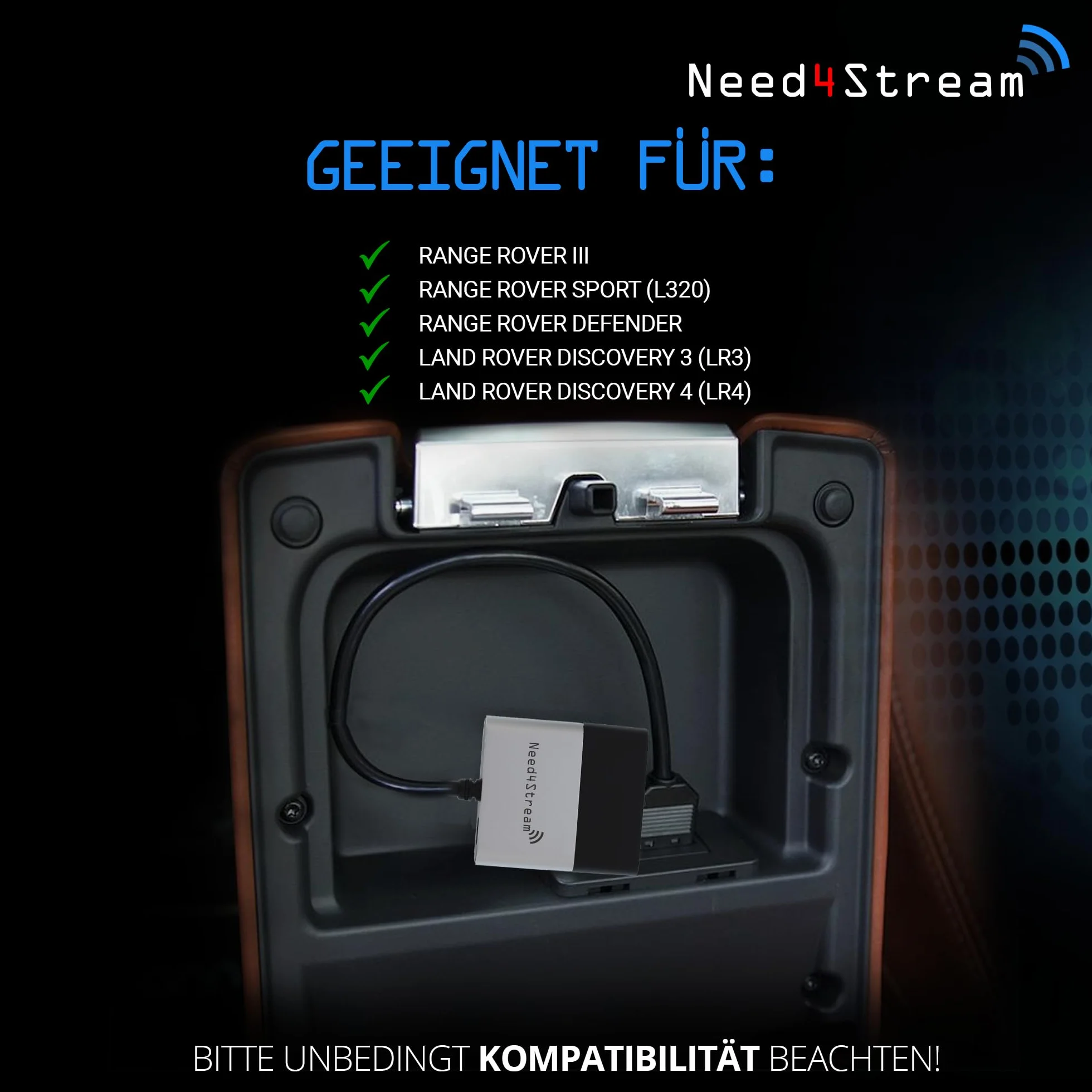 N4S300-LR adapter Bluetooth do samochodu, z listą utworów, kompatybilny z Range Rover III, Sport i Defender, Land Rover Discovery 3 i 4, iPhone i Android