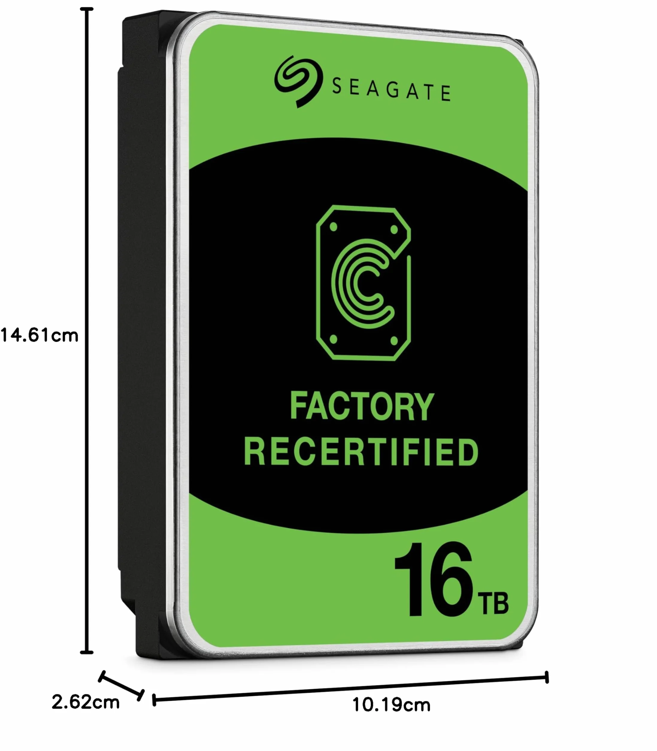 Seagate IronWolf Pro ST16000NE000 Wewnętrzny dysk twardy NAS 16 TB HDD, 3,5 cala, 7200 obr./min, CMR, 256 MB pamięci podręcznej, SATA3 (odnowiony)