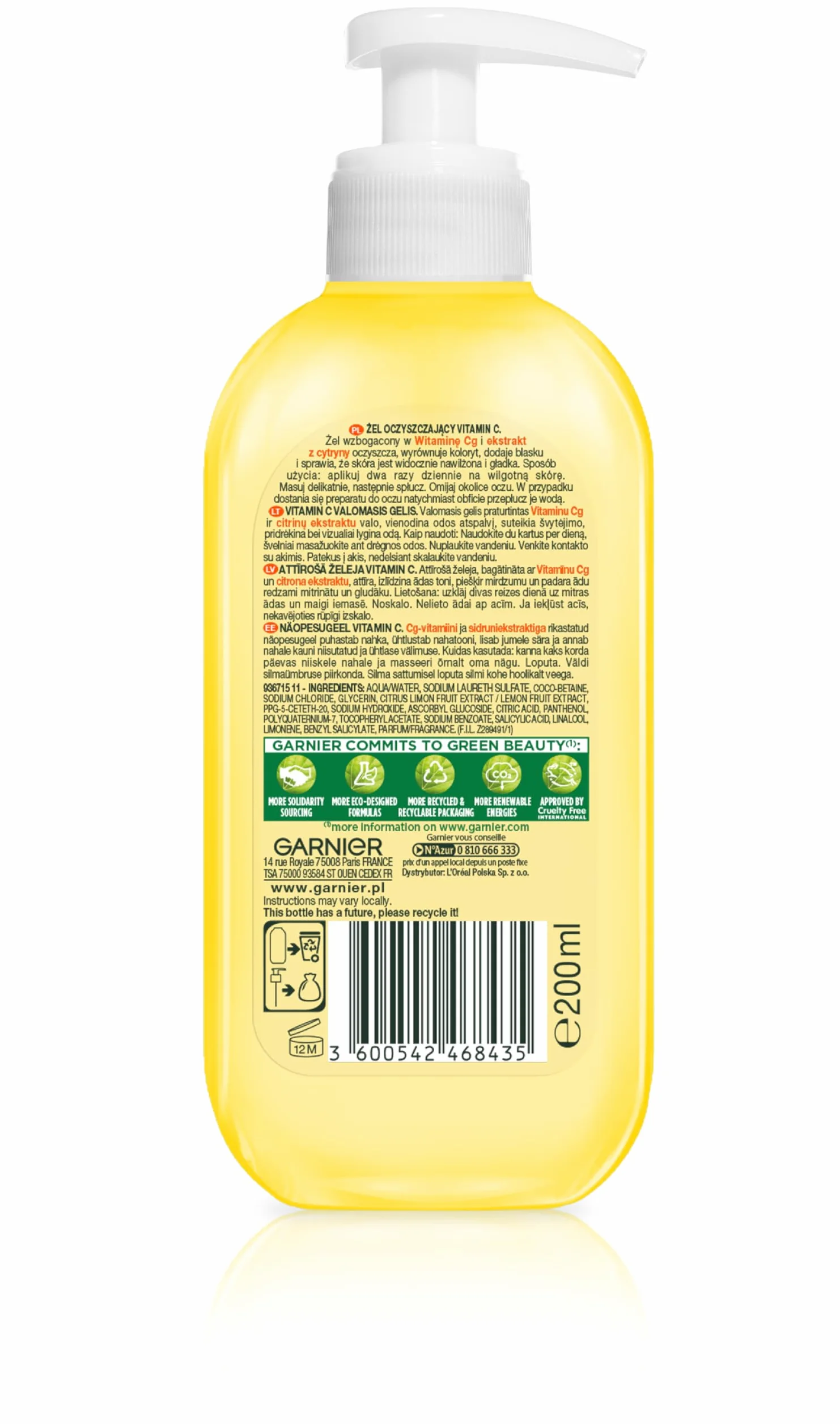 Garnier Vitamin C, Żel oczyszczający z witaminą Cg i cytrusem 200 ml
