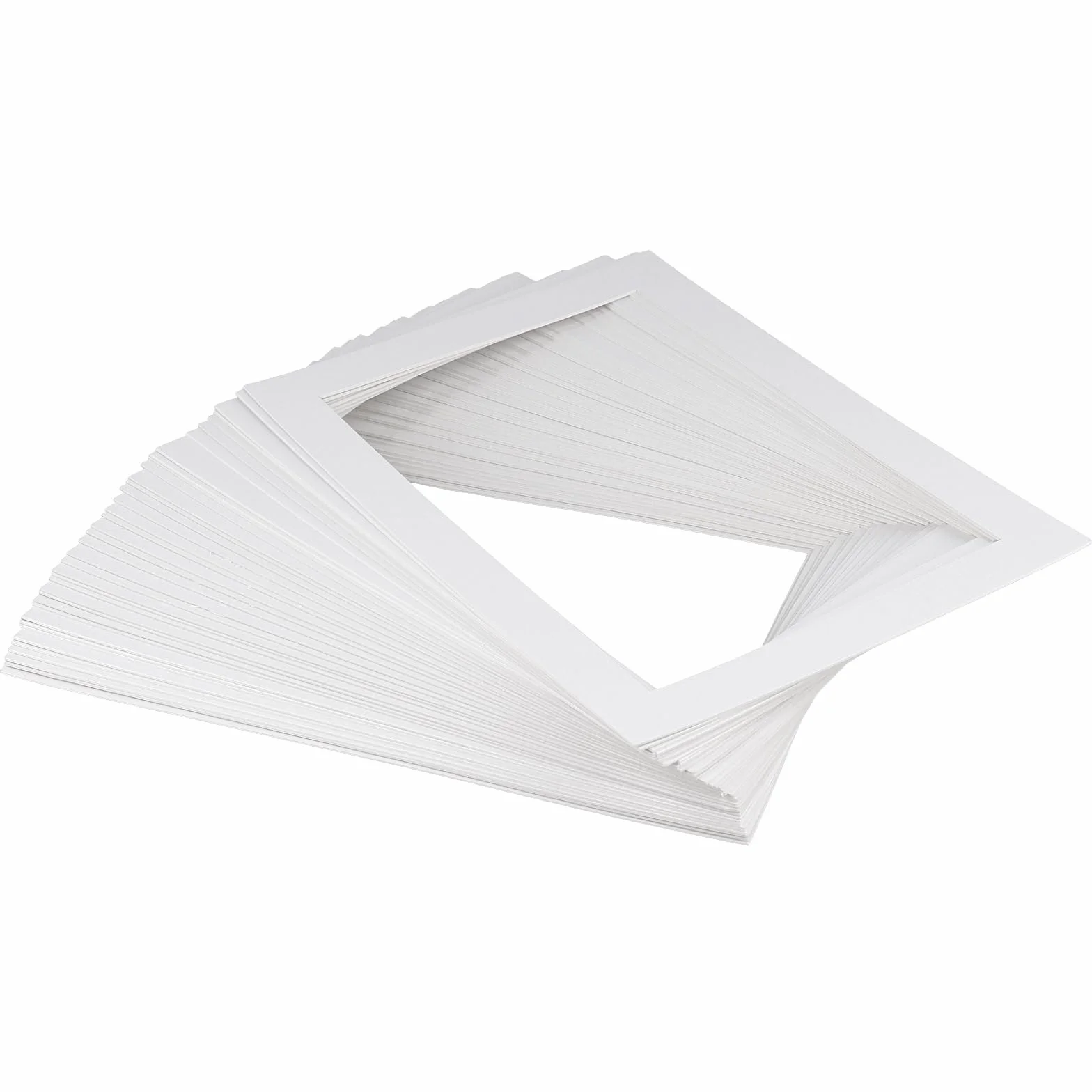 Białe passe-partout kartonowe A4 16x24,7 cm ramki do obrazów zestaw 40 sztuk