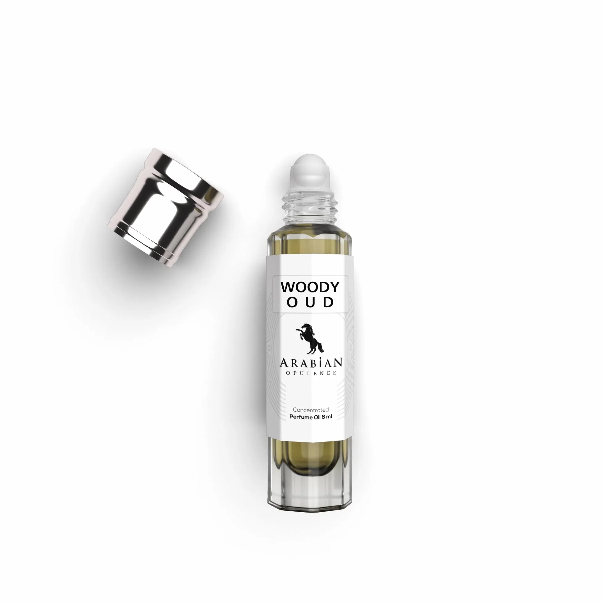 FR230 WOODY OUD olejek perfumowy dla mężczyzn. Butelka roll-on 6 ml, arabska obfitość. Drzewny/balsamiczny/oud/ciepły pikantny/aromatyczny