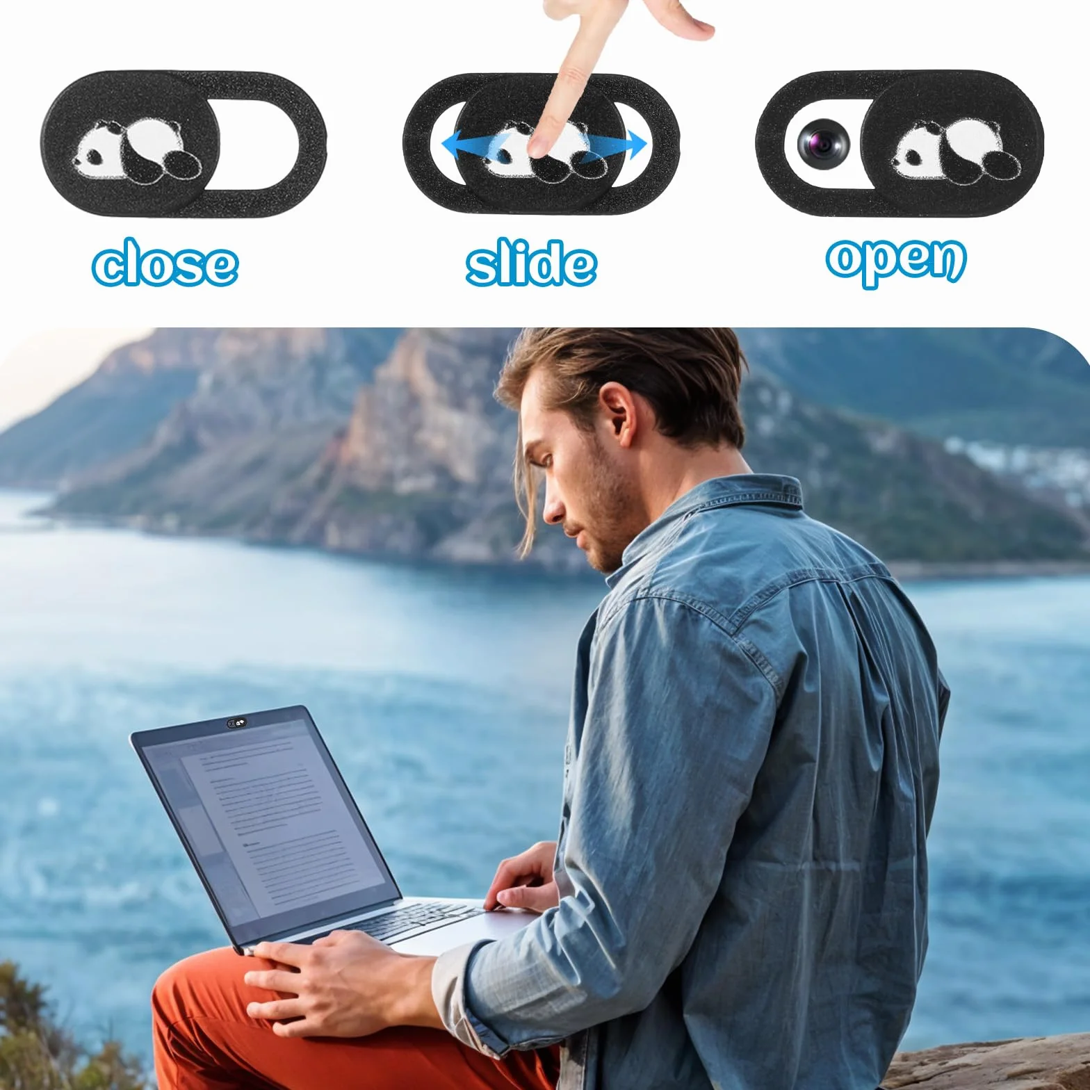 8 sztuk osłonek na kamerę internetową, 0,4 mm, ultra cienka osłona na laptopa, laptopa, komputer, ultracienka osłona do laptopa, komputera (czarna)