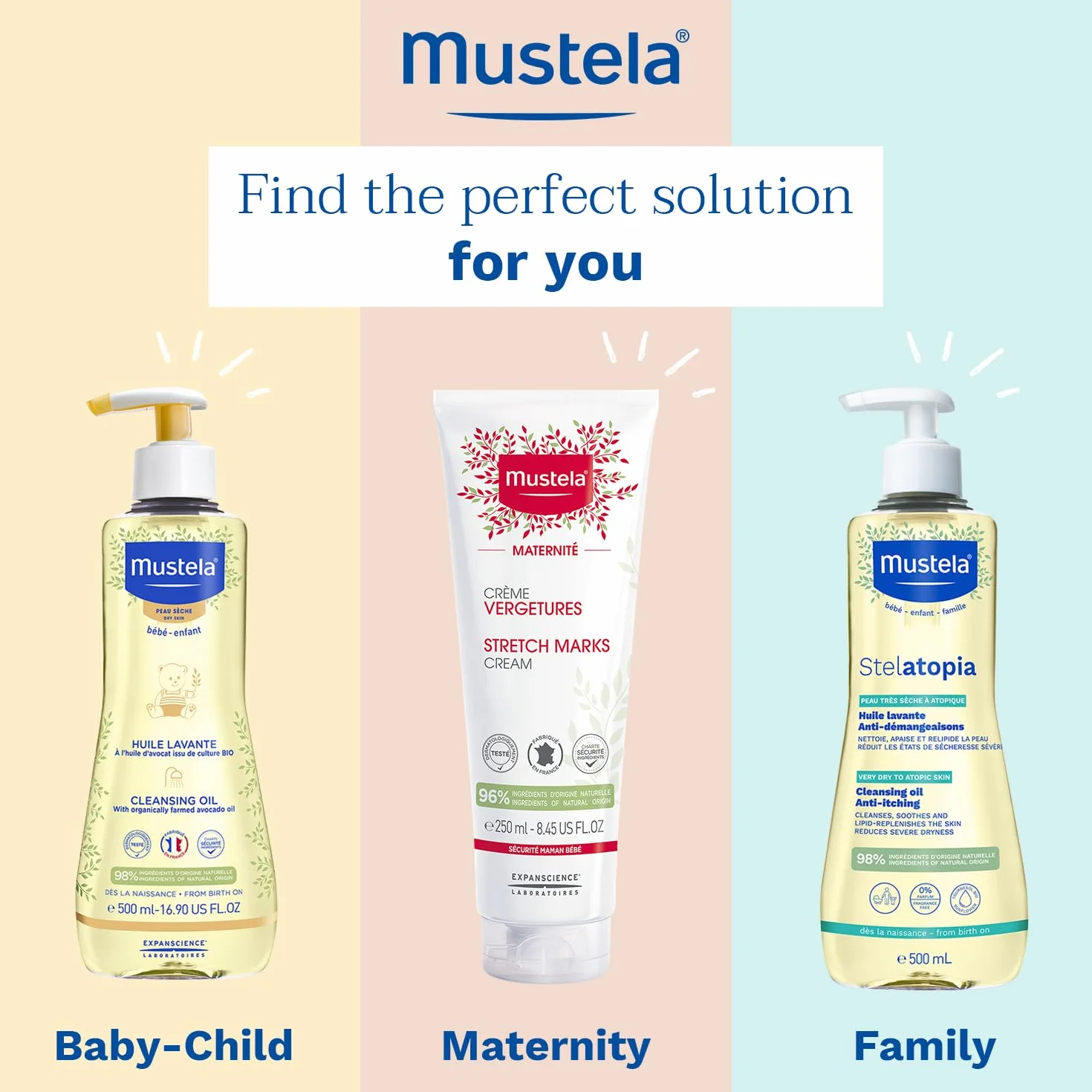 Mustela Olejek do kąpieli Awokado Perseose BIO, ciało i makijaż, dziecko i cała rodzina - nie pali oczu, specyficzny dla skóry suchej, 98% naturalnych składników (500ml)