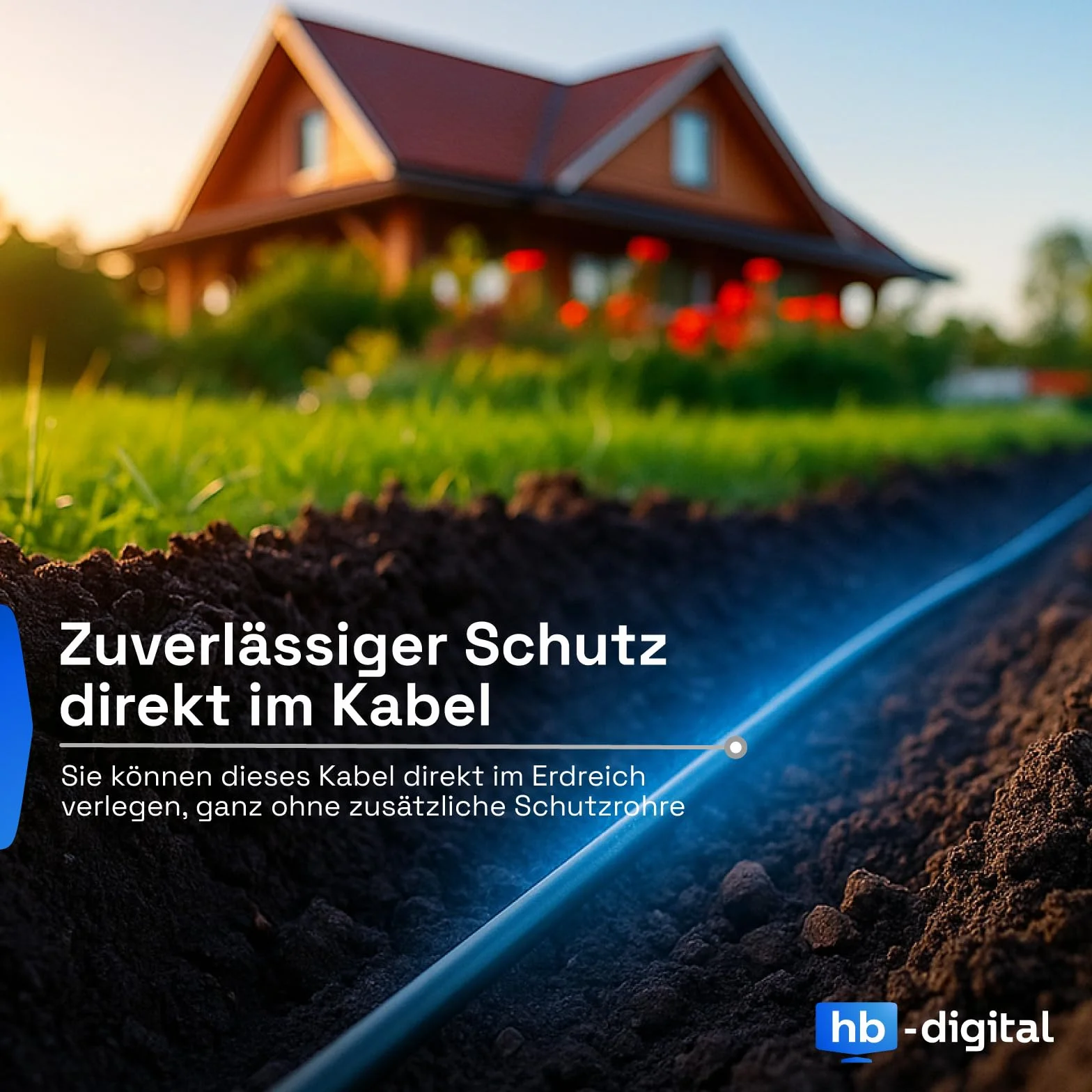 HB-DIGITAL 100 m CAT 7 zewnętrzny kabel sieciowy do bezpośredniego układania w ziemi S/FTP AWG23/1, czysta miedź, podwójny płaszcz PCW + LLDPE, odporny na działanie promieni UV, wodoodporny PoE 10