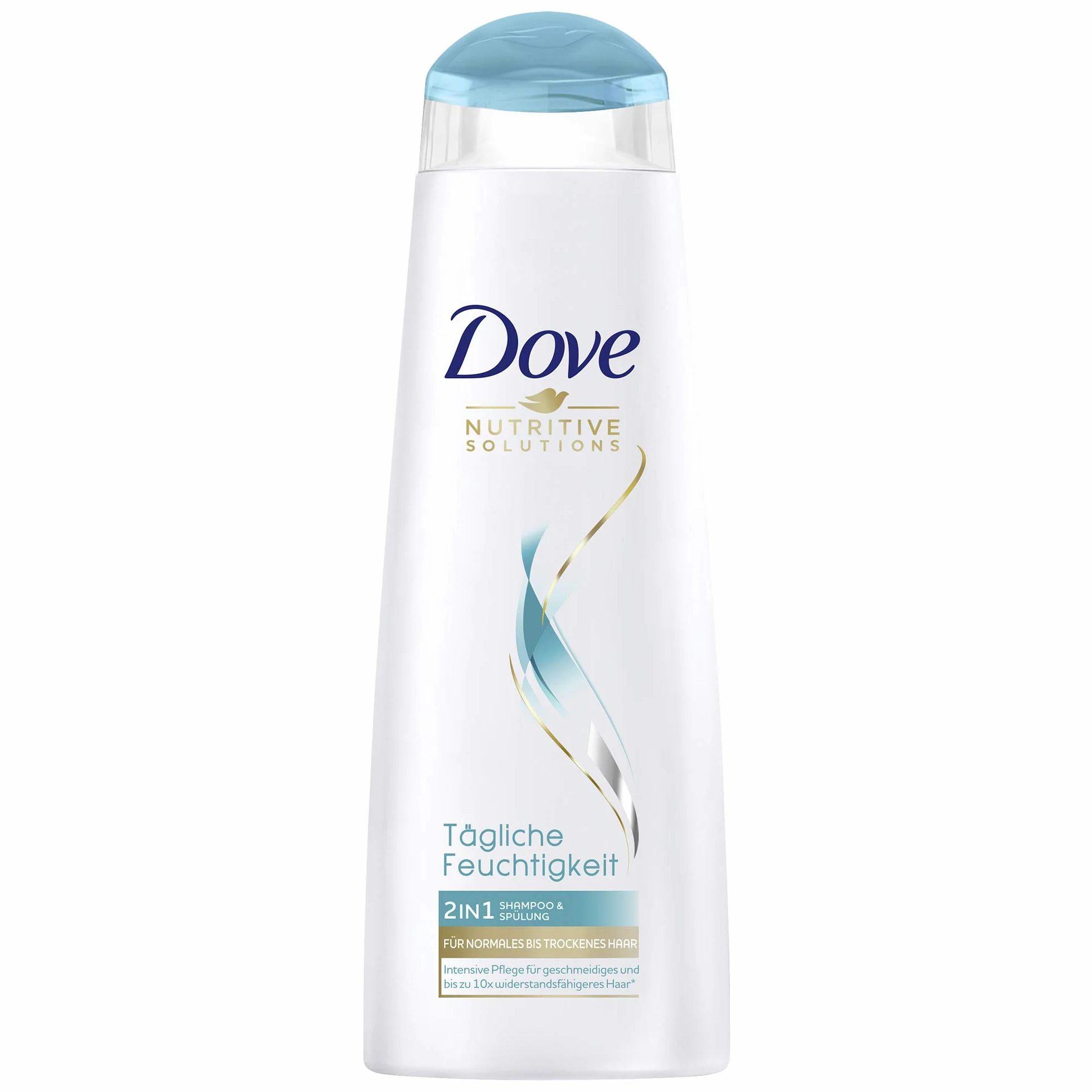 Dove Szampon i odżywka 2 w 1, codzienna pielęgnacja nawilżająca, intensywna pielęgnacja dla gładkich włosów, 250 ml, 1 sztuka