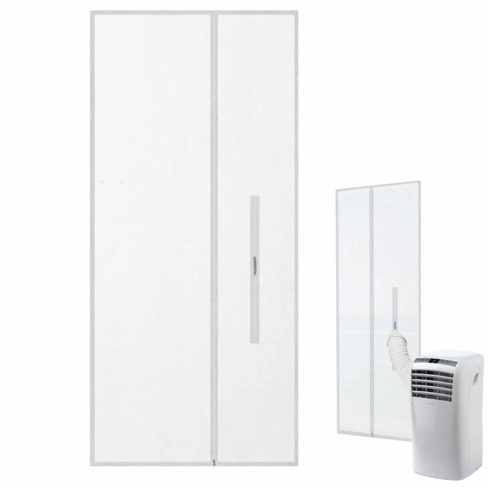 Air Conditioner Window Kit, Airconditionn Door Seal, 82.68x35.43x0.39Inches Oxford Cloth, AC Vent Sealing Hose, Energy saving, Cooling Unit Sealer for Living Room, Bedroom, Kitchen