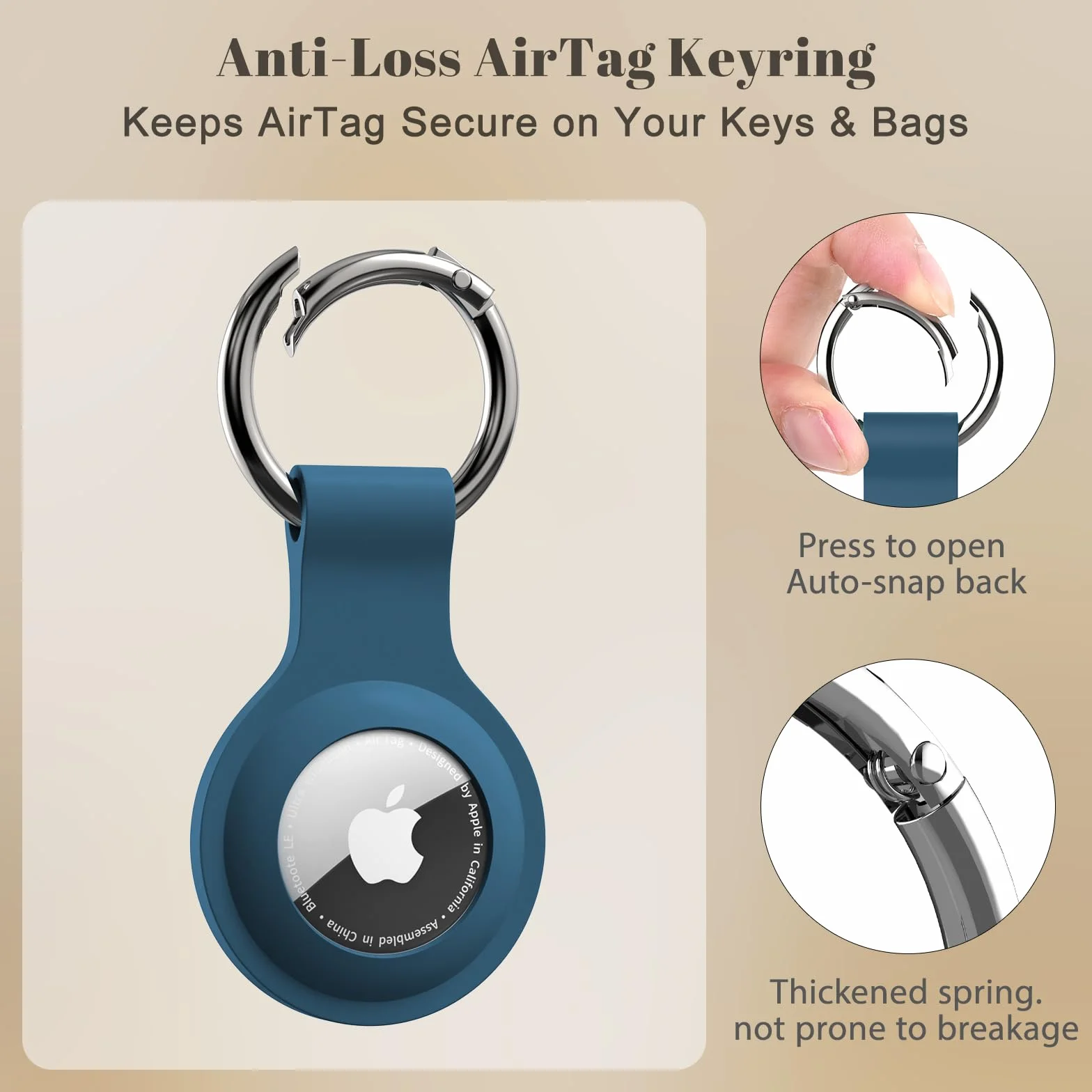 [4 szt.] Etui na Apple AirTag brelok, zawieszka, odporny na zarysowania brelok do kluczy, silikonowe etui, do torby, bagażu i obroży dla zwierząt (5-pak)