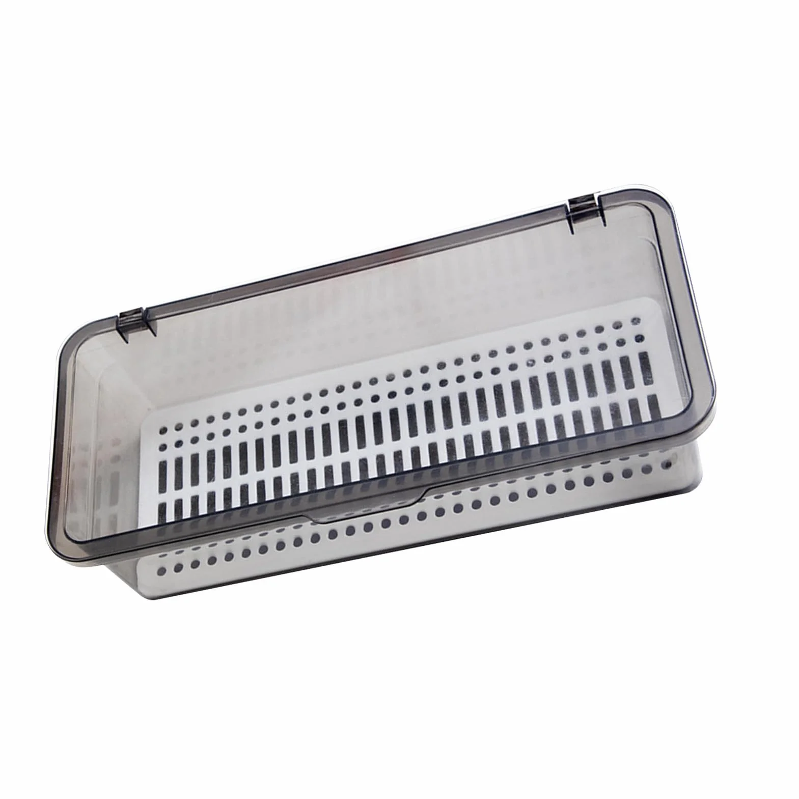 Eujgoov Organizer do Szuflad, Plastikowy Przezroczysty Pojemnik z pokrywką i Ociekaczem na Przybory Kuchenne i łazienkowe Oraz Kosmetyki do Makijażu, 27 Cm