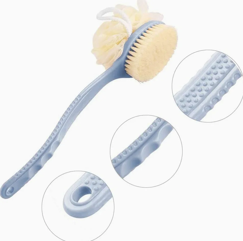 1Pc szczotka do kąpieli długa rączka szczotka do ciała szczotka do ciała gąbka do kąpieli gąbka pod prysznic Loofahs