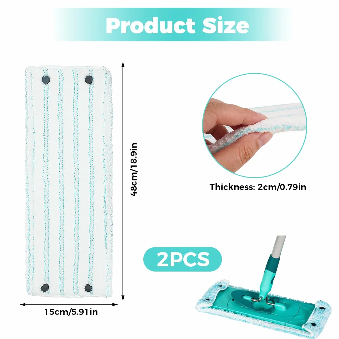 2 sztuki nakładki do mopa Leifheit Twist/ Combi Xl Micro Duo, 48 cm Nakładka zamienna do mopa Leifheit, szybko usuwa plamy bez pozostawiania smug, bardzo chłonna, można prać i używać wielokrotnie