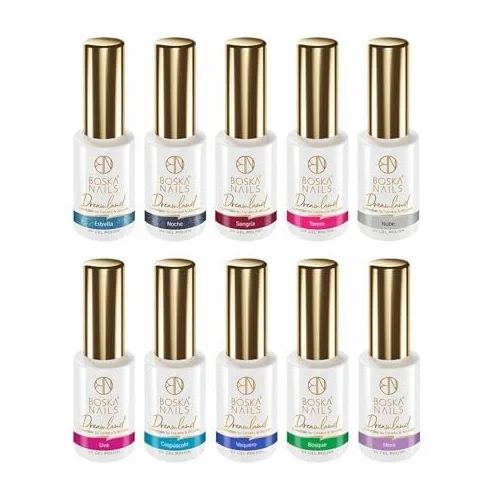 Boska Nails Dreamland kolekcja lakierów do paznokci, długotrwałe lakiery hybrydowe, intensywne kolory, 6 ml, precyzyjne wykończenie, do 3 tygodni, lampa UV LED