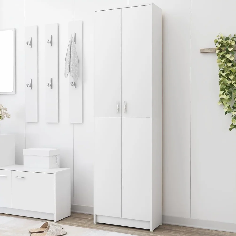 vidaXL Szafka korytarzowa 55 x 25 x 189 cm drewno obrobione białe