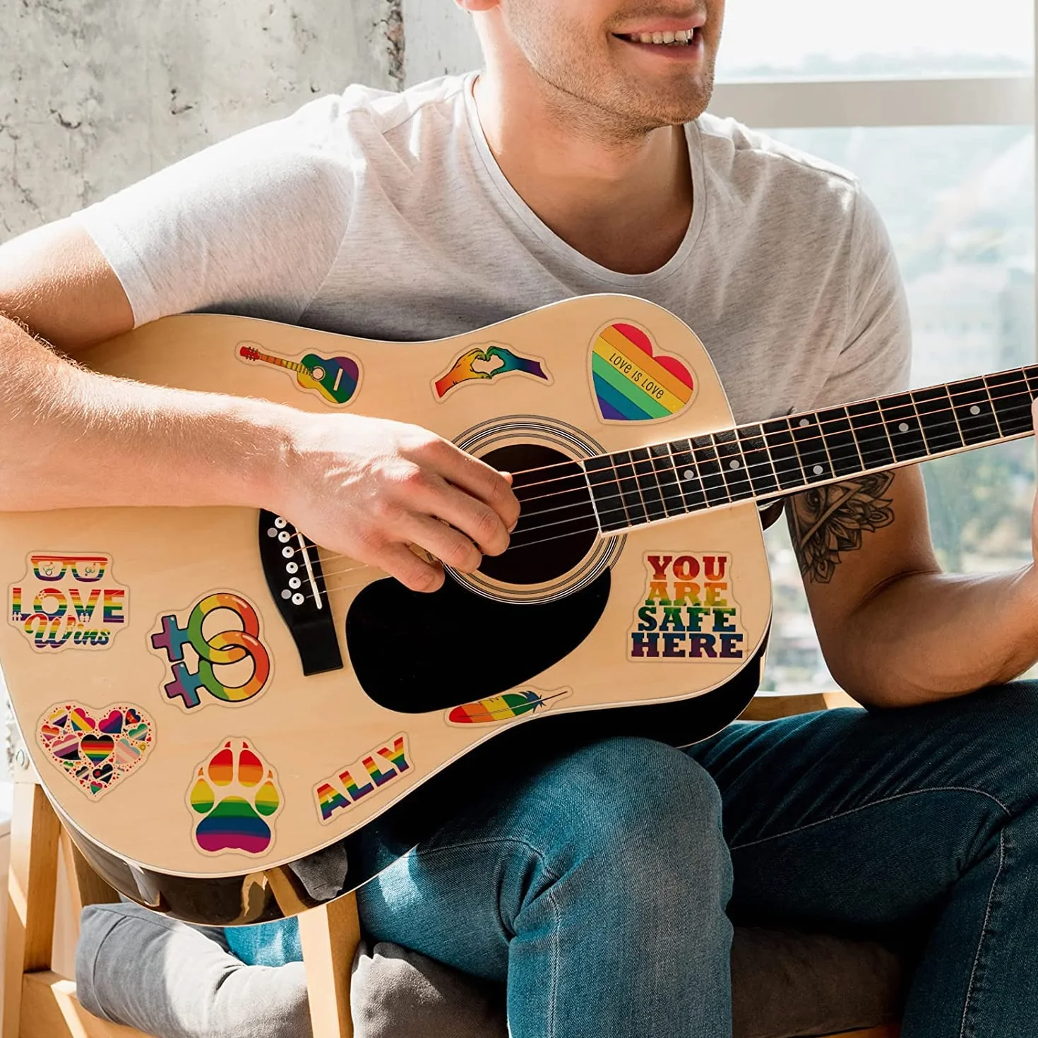 MOGADEE Pride naklejki LGBTQ, zestaw 53 sztuk, naklejki na rower, Pride, wodoodporne naklejki winylowe, na samochód, motocykl, rower, snowboard, bagaż, laptop